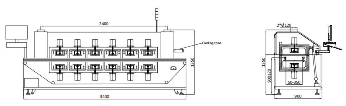 Máquina de horno de reflujo sin plomo de 6 zonas SMT