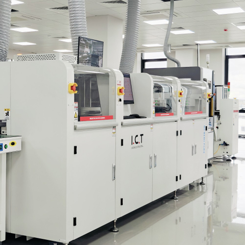 I.C.T-SS550P1 | Máquina de soldadura por ola selectiva en línea PCB totalmente automática con 2 crisoles 