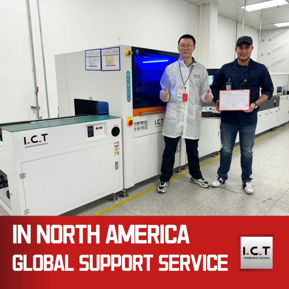 I.C.T | SMT Máquina de recubrimiento conformado digital doble PCB Línea de producción