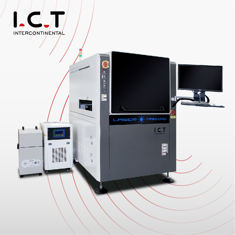 I.C.T |Batería Onlie SMT Máquina de marcado láser de fibra de bajo costo Anteojos