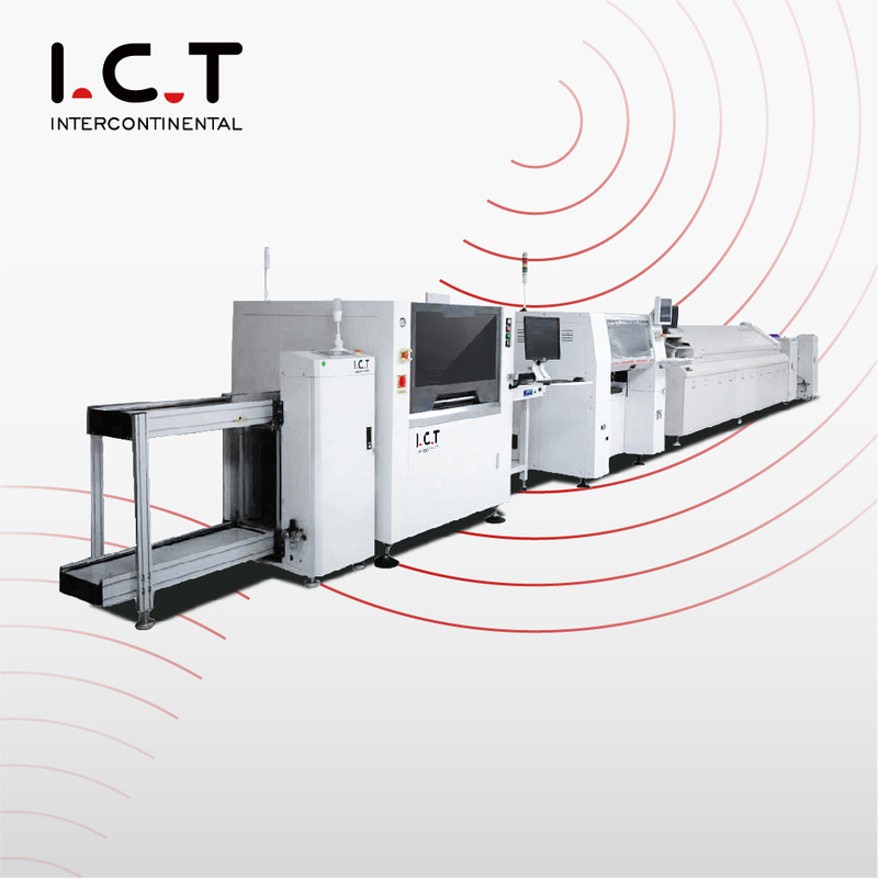 I.C.T |Pequeña empresa LED farola Línea de montaje automática con Transportador SMT