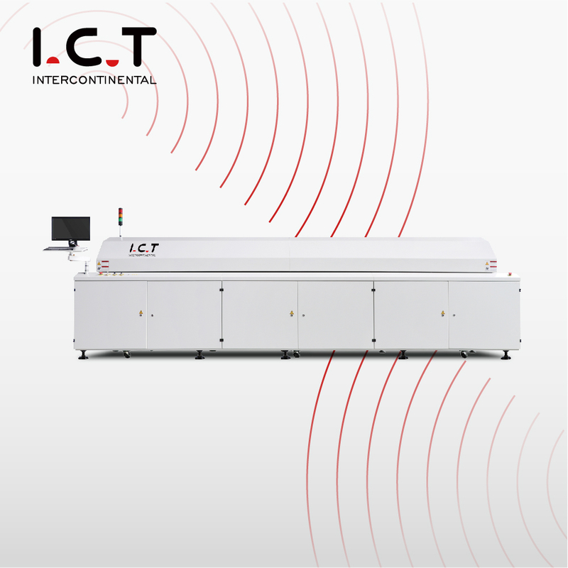 I.C.T |SMT Horno de soldadura por reflujo que calienta 450 mm de ancho PCB