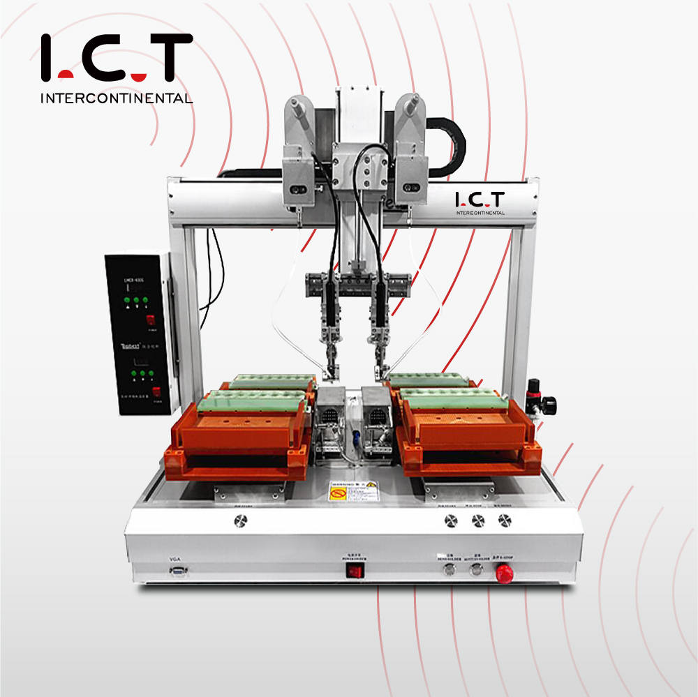 I.C.T |Sistema de robot de soldadura de escritorio de alta calidad para PCB de 5 ejes con cámara