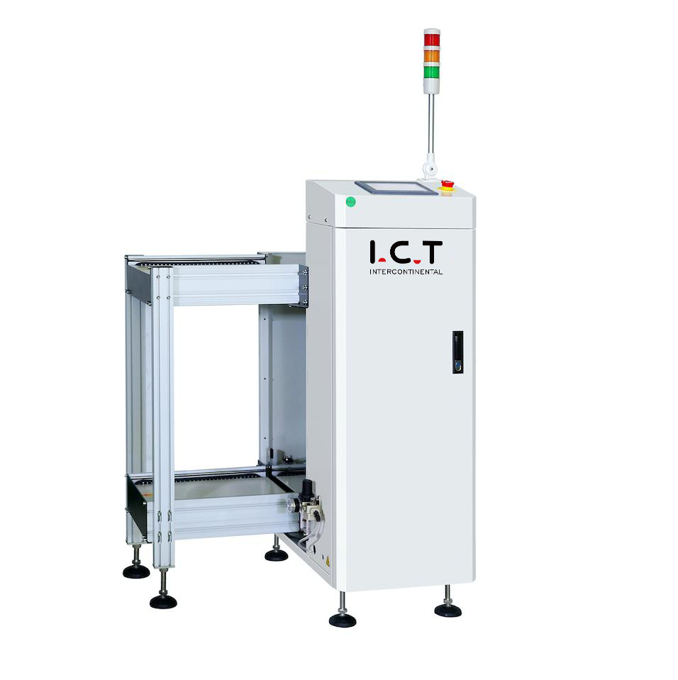 I.C.T |Máquina descargadora automática de múltiples bastidores SMT pequeña PCB Loader