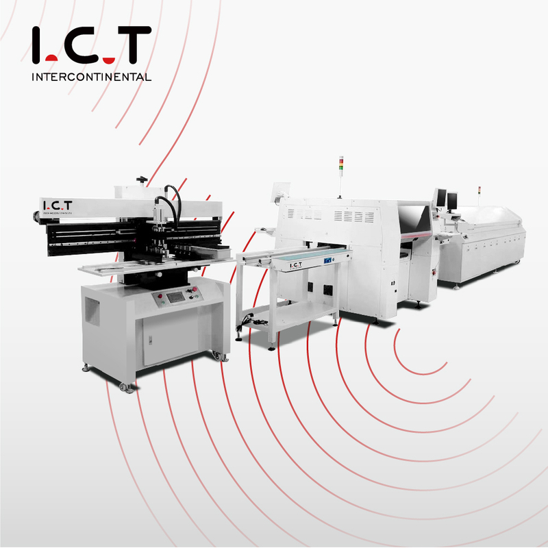 I.C.T |Línea de producción semiautomática rápida y flexible SMD PCBA