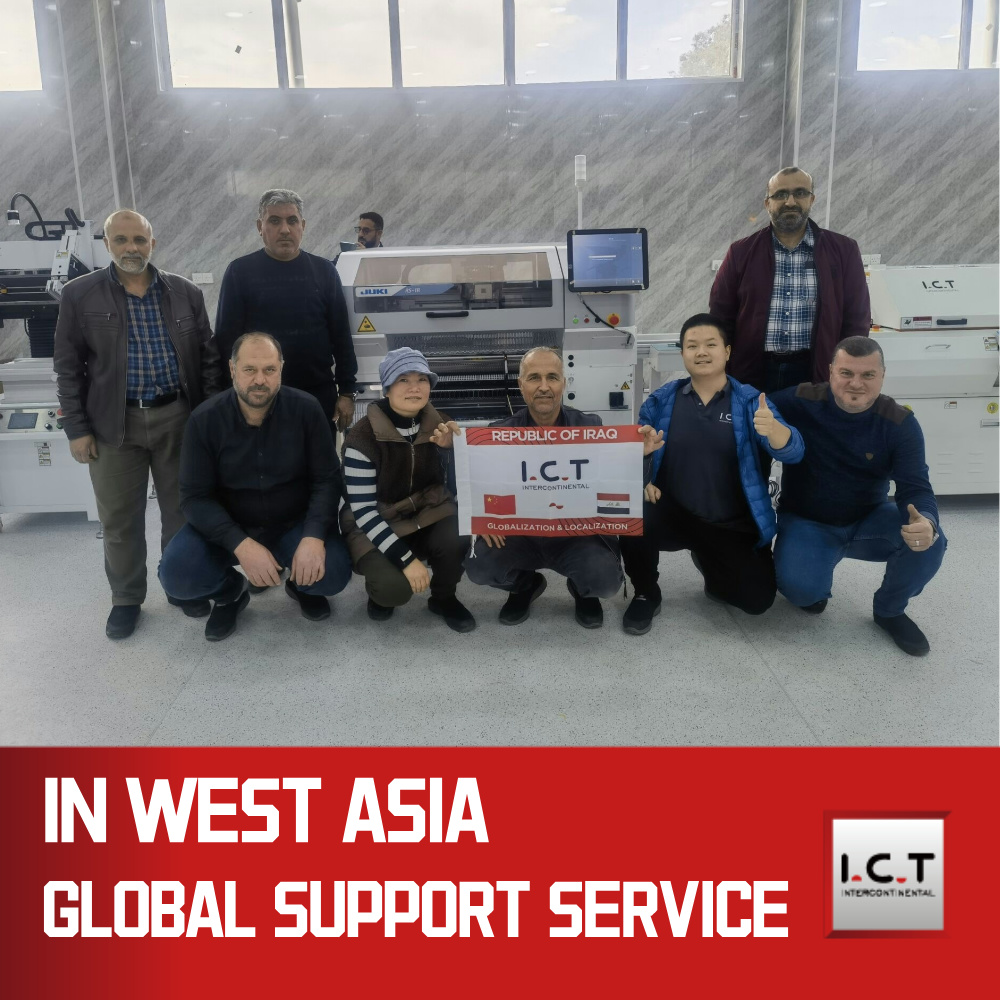 I.C.T | Línea de máquinas disparadoras de virutas JUKI de alta calidad SMT Pick and Place SMD con 8 boquillas