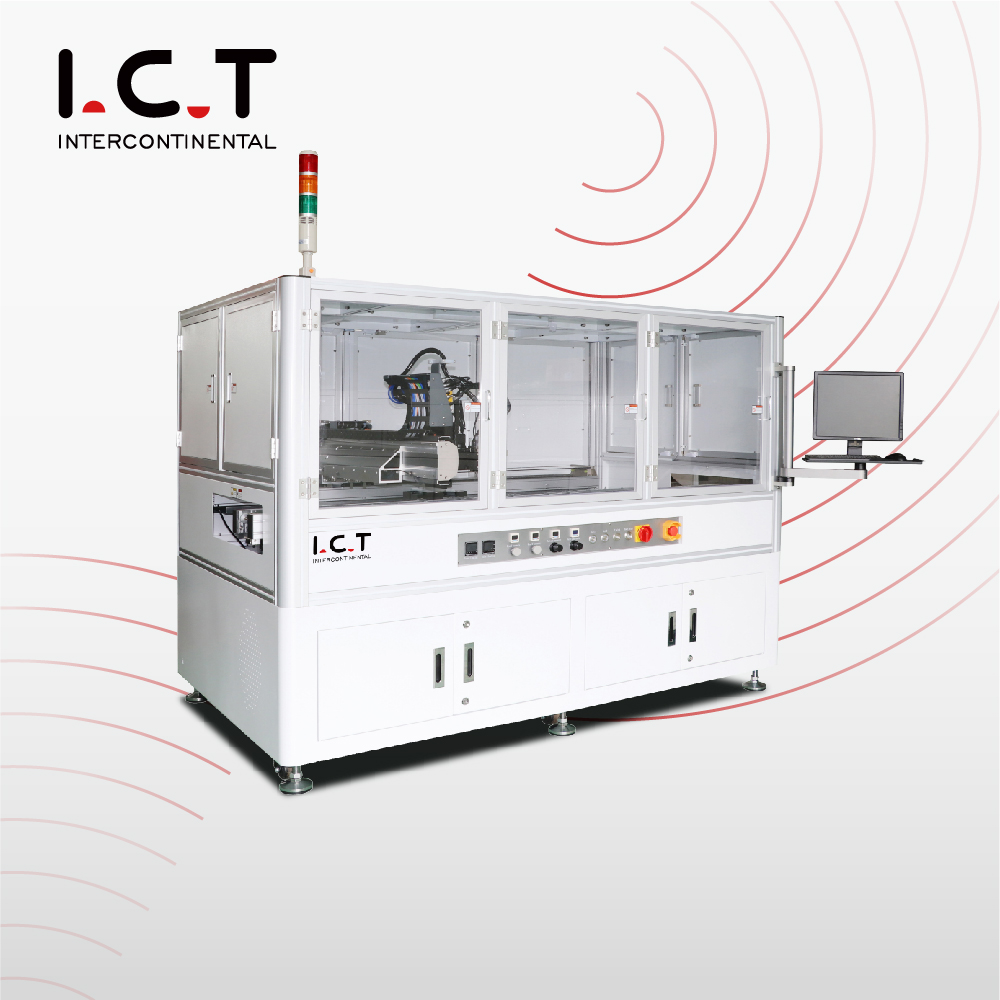 I.C.T |Máquina dispensadora automática de pegamento de escritorio en frío para PCB Proporcionar