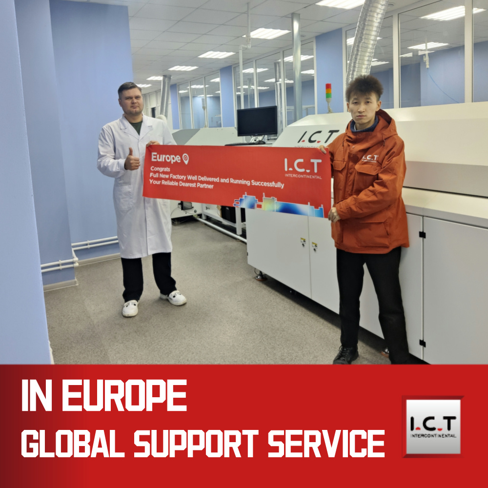 I.C.T | Precio de fábrica de horno de reflujo en línea de 6 zonas barato