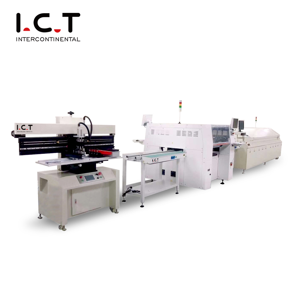 I.C.T |Línea de producción semiautomática rápida y flexible SMD PCBA