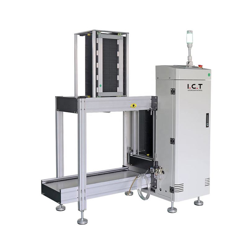 I.C.T |Máquina descargadora automática de múltiples bastidores SMT pequeña PCB Loader