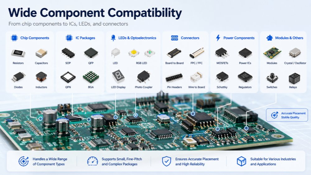 Amplia compatibilidad de componentes