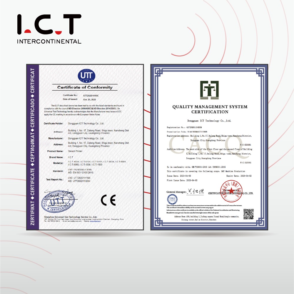 SMT Certificaci&oacute;n de la m&aacute;quina